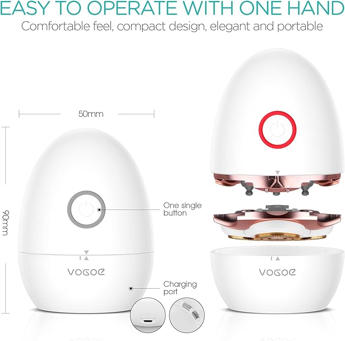 Electric Shaver for Women 3D Floating Blade Rotary Razor Hair Remover for Arms, Legs and Underarms Rechargeable Portable and Safe Wet and Dry Use ES300