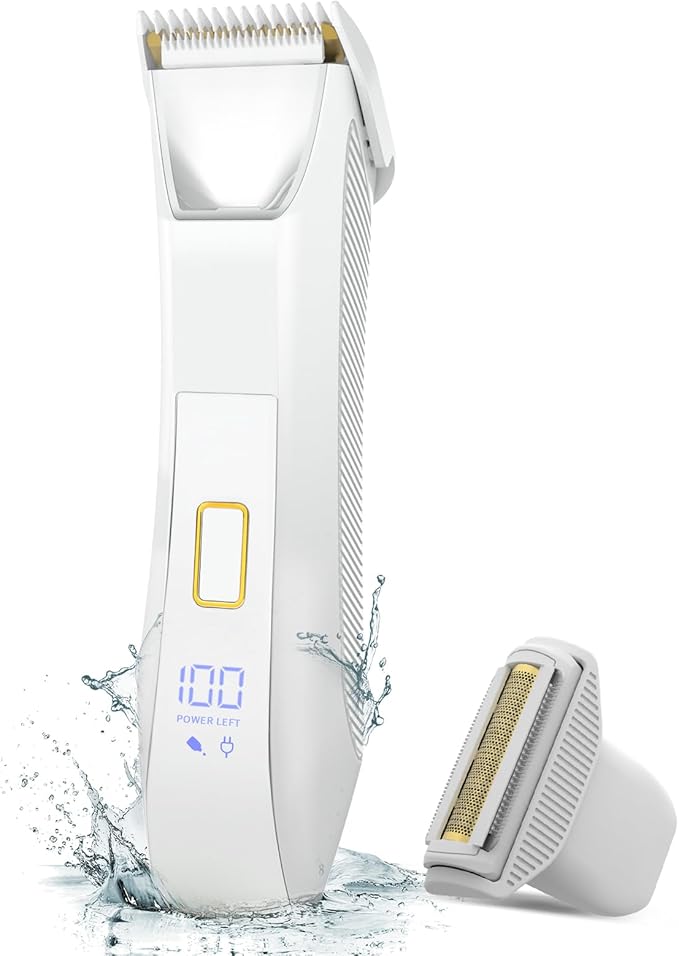 Electric Razors for Women & Men- Bikini Trimmer Women- Manscape Ball Trimmer for Men,Wet/Dry Men's Electric Shavers,No Nicks, No Cuts, Rechargeable & Waterproof Body Shaver,White