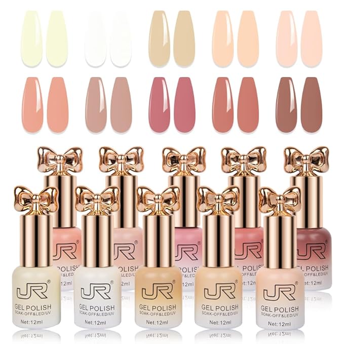 JR gel polish 12ml 10colors/box Butterfly Style UV Gel Semi Cured Long Lasting Soak off UV Nail Polish 60 Colors Semi-Cured Long Lasting soak off Gel Gifts for Women A Model