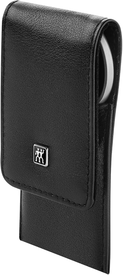 TWINOX manicure nail set 3 pieces, pedicure care for hands and feet made of nappa leather, travel size, Black