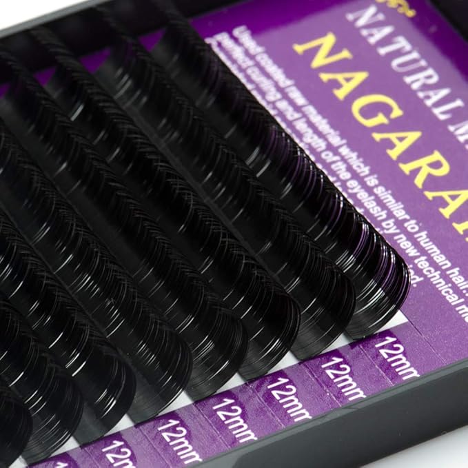 NAGARAKU Eyelash Extensions 0.10 mm C curl 16mm Premium Individual Classic Lashes Soft Natural Matte Black 16 rows Professional Beauty Salon Supplies