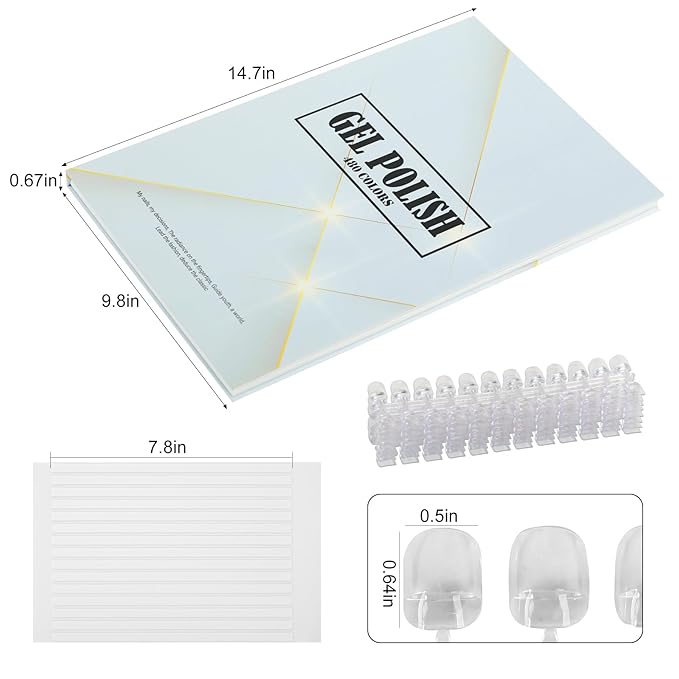 480 Nail Colors Book,Professional Nail Polish Chart Book with 600 Practice Tips & 1-500 Number Labels, Pre-Numbered Slots,Perfect for Salons and Home Use(Starry Sky)