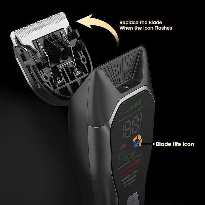 ENSSU Hair Clippers for Men Professional, Rechargeable Hair Trimmer Cordless Barber Clippers with 50mm Blade, Large LED Display, 180-Minutes Runtime for Home Hair Cutting