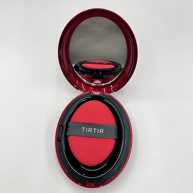 TIRTIR Mask Fit Red Cushion Foundation | Full coverage, Weightless, Skin fit, Satin Glow Finish, Korean Makeup Cushion Foundation (#34W Toffee, 0.63 Fl Oz)