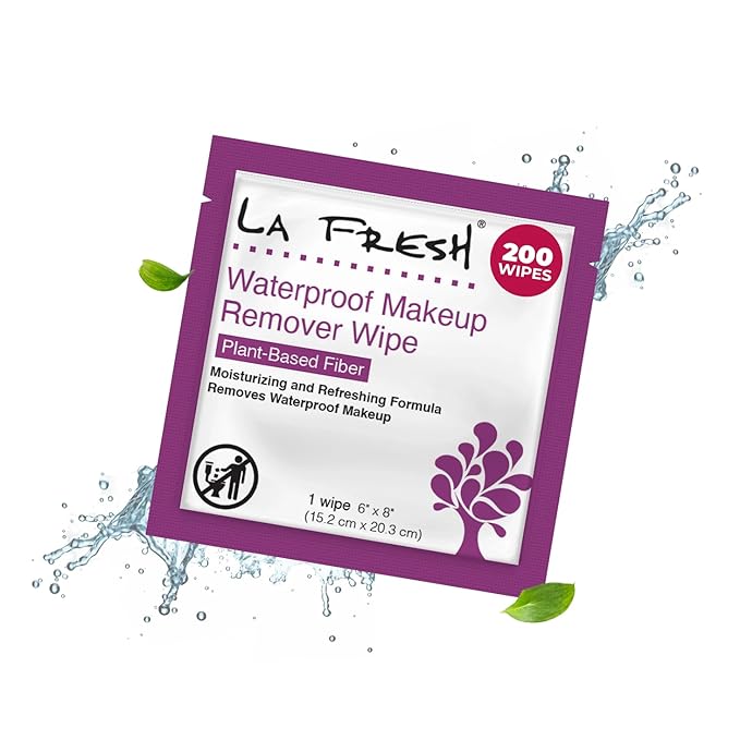 La Fresh 24/7 Makeup Remover Wipes, Easily Remove Waterproof Makeup and Moisturizing, Pack of 200 Individually Wrapped Wet Wipes, Skincare Travel Essentials