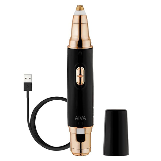 SPA SCIENCES - AIVA - The 2-in-1 Facial Hair Remover & Eyebrow Trimmer with Built-in LED Lights