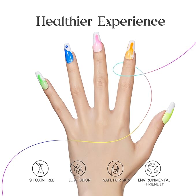 Beetles Summer Gel Nail Polish Set, Neon Orange Hot Pink Blue Yellow Green Purple Halloween Gel Polish 6 Colors Soak Off Uv Led Nail Art Manicure