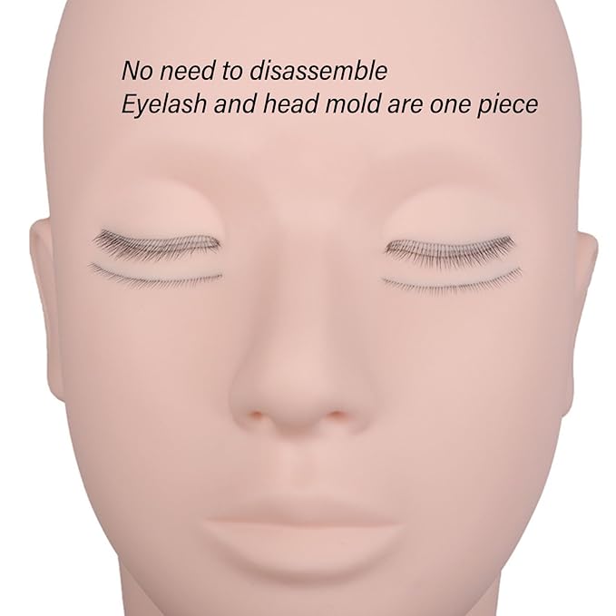 Soft Silicone Mannequin Head for Beginner Lash Extensions Practice, Beauty Training Institutions, and Eyelash Salons