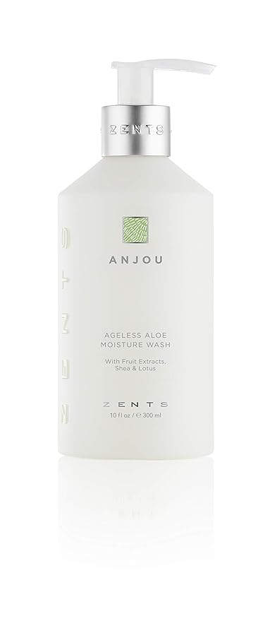 Zents Hand & Body Wash (Anjou Fragrance) | Hydrating Anti-Aging Cleanser with Organic Shea Butter & Aloe for Dry Skin | Gentle & Nourishing | 10 fl oz