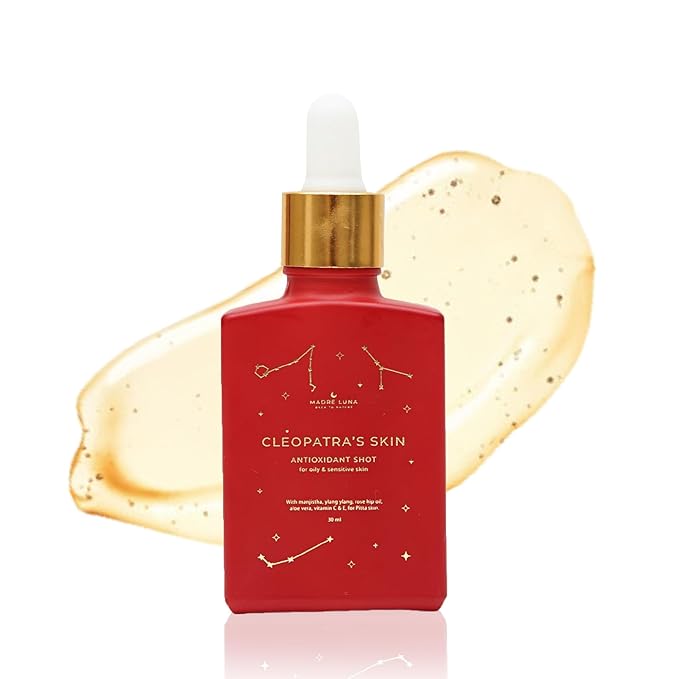 CLEOPATRA'S SKIN Moisturizing Serum – Ayurvedic Face Oil for Oily & Sensitive Skin – Antioxidant, Anti-Aging & Hydrating with Pomegranate & Manjistha, Non-Greasy & Collagen-Boosting Glow Oil