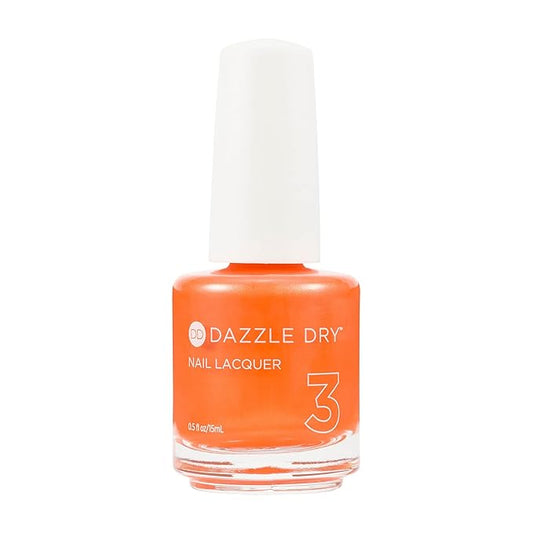 Dazzle Dry Nail Lacquer (Step 3) - Poppy Poison - A bright orange with gold shimmer. Full coverage shimmer. (0.5 fl oz)
