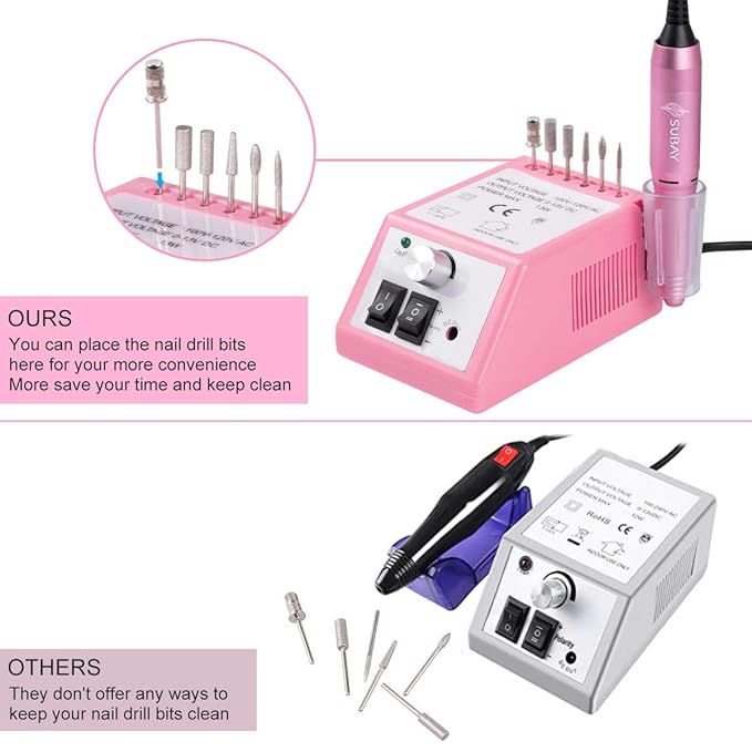 Subay Electric Nail Drill and Nail Art Drill Bits Set