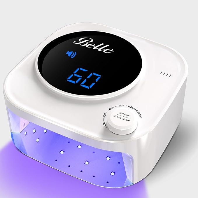 Belle UV Gel Nail Lamp - LED with 4 Timer Modes, Salon-Quality Nail Curing Light for Home and Professionals