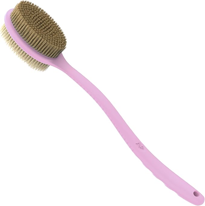 Avilana Back Scrubber for Shower,19 inch Silicone Body Scrubber with Handle, Shower Back Scrubber for Men and Women, Back Brush for Shower, Loofah with Handle Shower Brush
