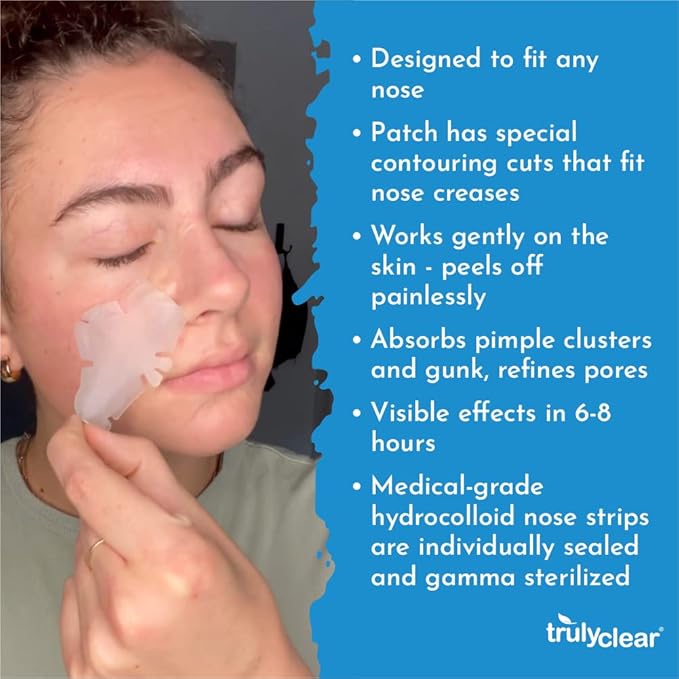 Acne Fighting Nose Pimple Patches - 30 Count, Plant Based Hydrocolloid Blemish, Zit Patches - Cruelty Free - Sucks Out Secretions Like Pus & Oil on Nose - Overnight Results