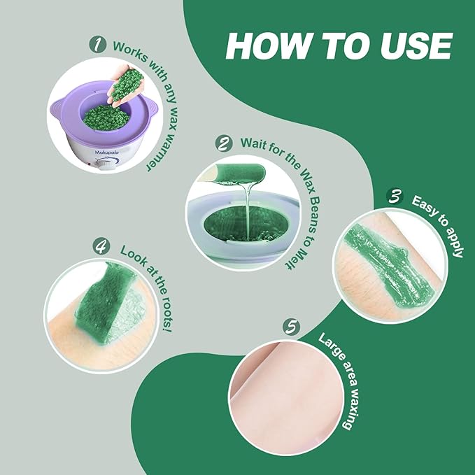 Wax Beads for Coarse Hair Removal, Natural Wax Beans for Sensitive Skin, Body, Brazilian Waxing, Bikini, Unscented Waxing Beads for Legs, Armpit, Hands, Facial (2lb)