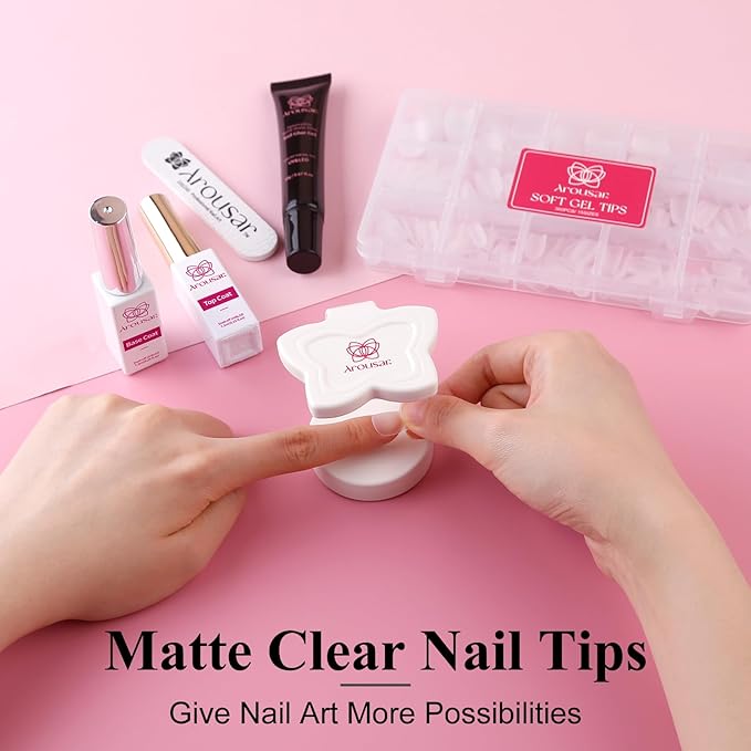 Short Square Nail Tips, 360pcs Clear Acrylic Nail Extension Set in 15 Sizes, Matte Short Square Full Cover Press on False Nail Tips for Nail Art, Autumn Halloween Thanksgiving DIY Salon Gift