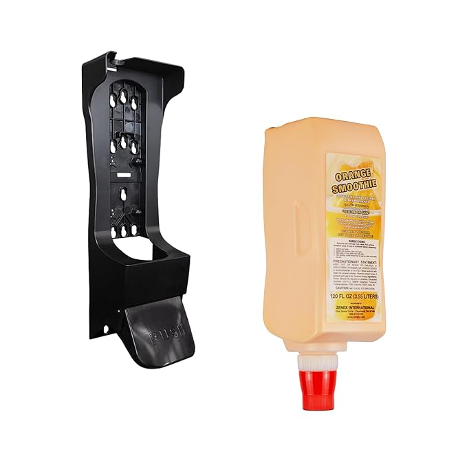 Zenex Orange Smoothie Hand Soap & Push-Style Dispenser Bundle - 3.55L Industrial Hand Cleaner & Wall Mounted Dispenser | Moisturizing | Remove Grease & Grime | Easy Install