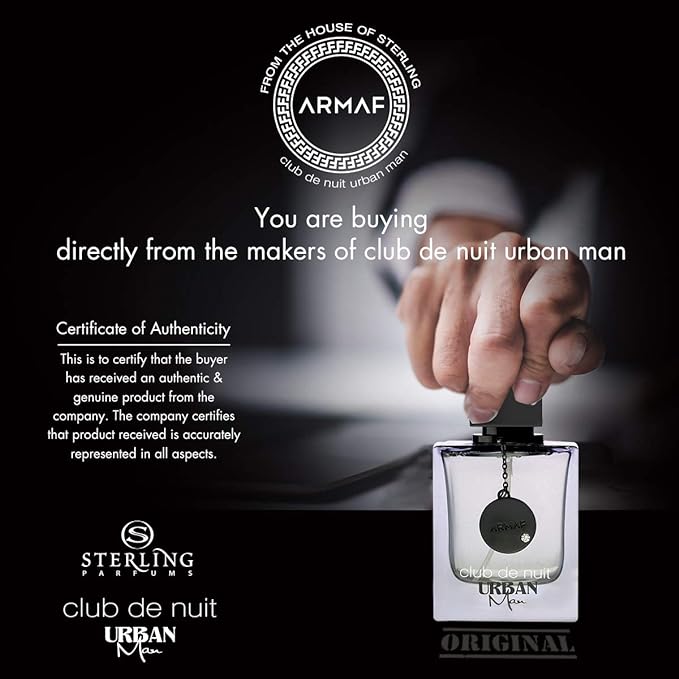 Armaf Club De Nuit Urban for Man Eau de Parfum Spray, 3.6 Ounce