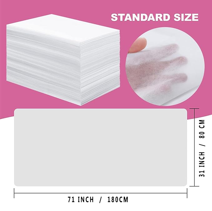 31" x 71" Disposable Bed Sheets for Massage Table Waterproof Massage Table Sheet Soft Non Woven Fabric SPA Bed Cover Breathable for Massage Beauty Tattoos 50PCS (White)