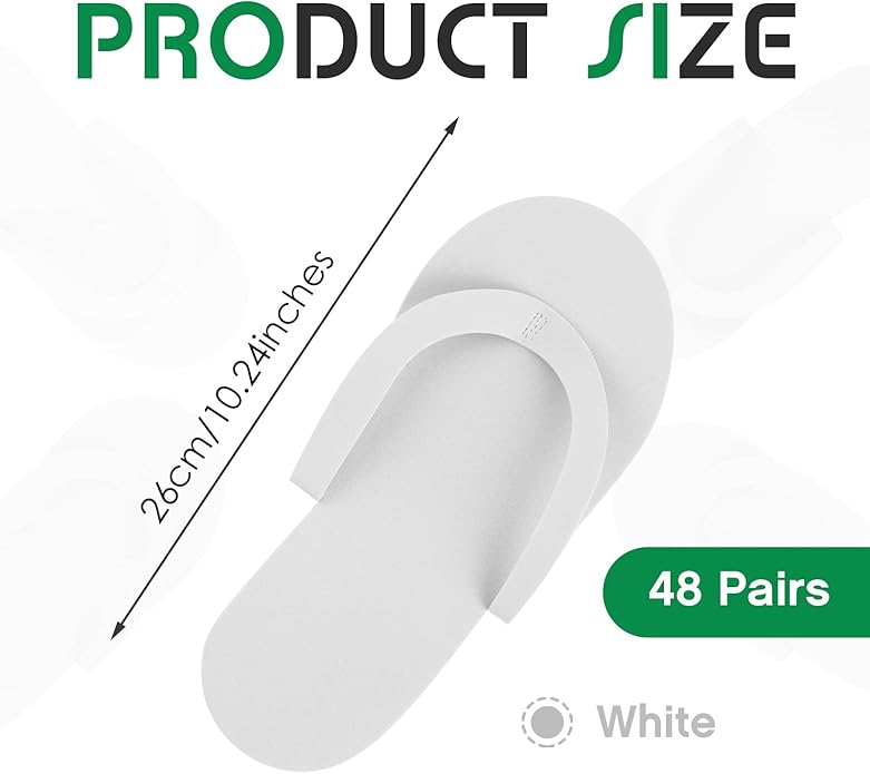 Geyoga 48 Pairs Disposable Pedicure Slippers Foam Disposable Multi Color Spa Flip Flops Pedicure Shoes for Women Salon Nail Spa