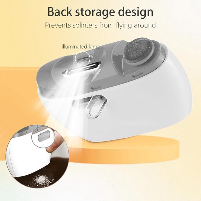 Electric Nail Clipper Trimmer for Adults: Rechargeable Baby Nail Trimmer Electric 2-in-1 Cutting and Grinding 2-Speed Nail Drill File with LED Light for Men Women Kid Seniors