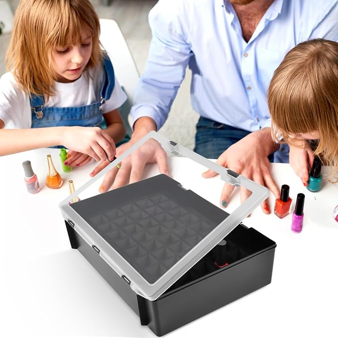 ALCYON Universal Nail Polish Holder & Organizer Contains 54 Bottles for Gellen, for Beetles, for Sally Hansen, for OPI, for Essie and Other Fingernail Polish (ONLY A CASE)-Black