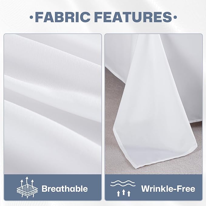 Lavisun Flat Sheets 2 Pack,Hotel Quality Flat Bed Sheets,Brushed Microfiber Bed Sheets, Bulk Sheets for Massage, Home, Dorm (White,King)