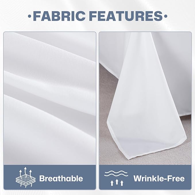 Lavisun Flat Sheets 2 Pack,Hotel Quality Flat Bed Sheets,Brushed Microfiber Bed Sheets, Bulk Sheets for Massage, Home, Dorm (White,Queen)