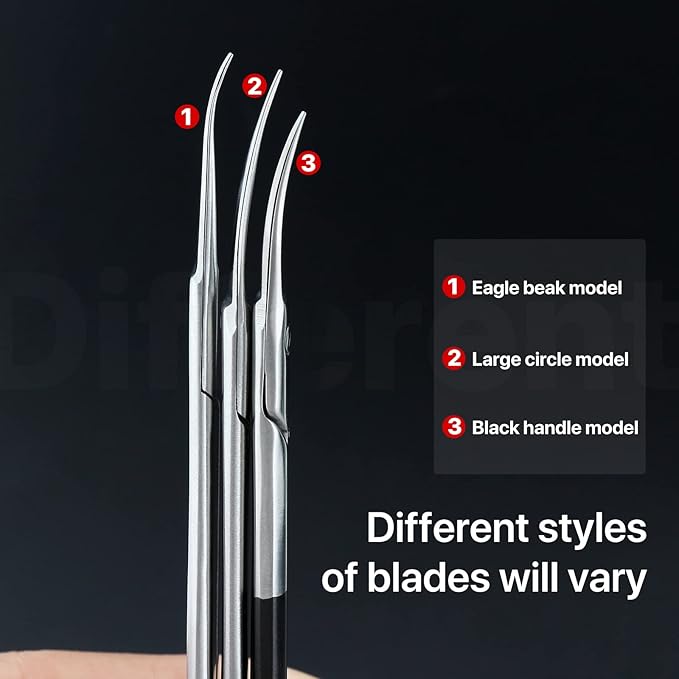 Cuticle Scissors for Women and Men Curved Stainless Steel with Tip Grooming Blades Manicure Nail for Dry Skin Nail Scissors (1)