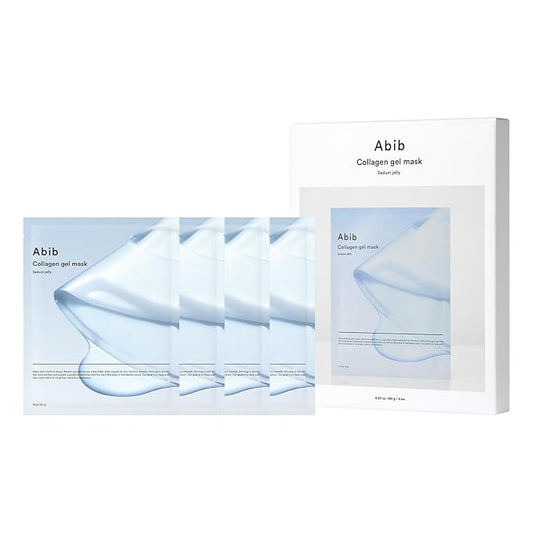 Abib Collagen Gel Mask Sedum Jelly 4 Sheets (Hydrating) I Korean Vegan Collagen, Cooling Hydrating Hyaluronic Acid Hydrogel Face Mask Skin Care