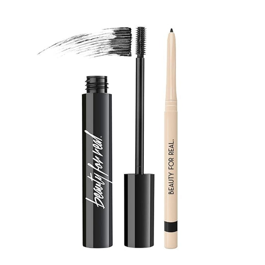 Beauty For Real I-Line 24-7 Eyeliner (Black Magic) & Hi-Def Mascara (Just Black) Set - Long-Wearing, Waterproof Gel Eyeliner + Defining & Volumizing Lash Definer - 1.1 oz