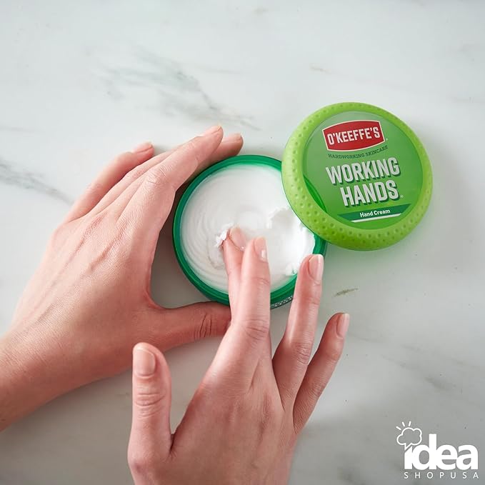 O'Keeffe's Working Hands Hand Cream 6.8oz Bundle with Polyurethane Work Gloves - Intense Moisturizing for Dry, Cracked Hands with Protective Gloves for Gardening, DIY, and Food Industry Use