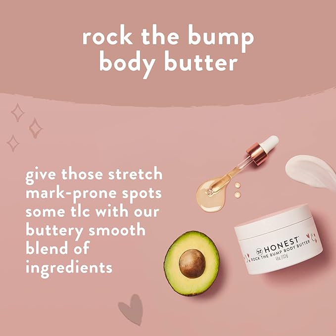 The Honest Company Honest Mama Body + Belly Bump Love Bundle | Moisturizing, Plant Based Oil + Stretch Mark Butter Cream