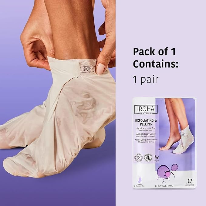 SOCKS TREATMENT FOR FEET | Exfoliating | Lavander (2 units - One use) CLEAN BEAUTY