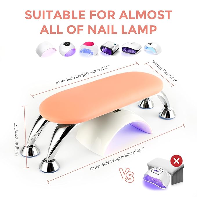 Big Arm Rest for Nails Tech Set: Professional Nail Arm Rest with Nail Table Mat Nail Dust Brush, Premium Hand Rest for Nails Tech Must-have Supplies for Nail Lover Salon Home DIY Use