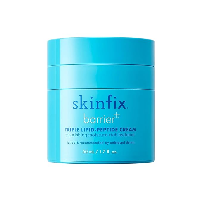 Skinfix Barrier+ Triple Lipid-Peptide Cream: Enriched with Lipids, Peptides, Hyaluronic Acid, and Shea Butter for Brightening, Firming, and Plumping, 1.7 oz