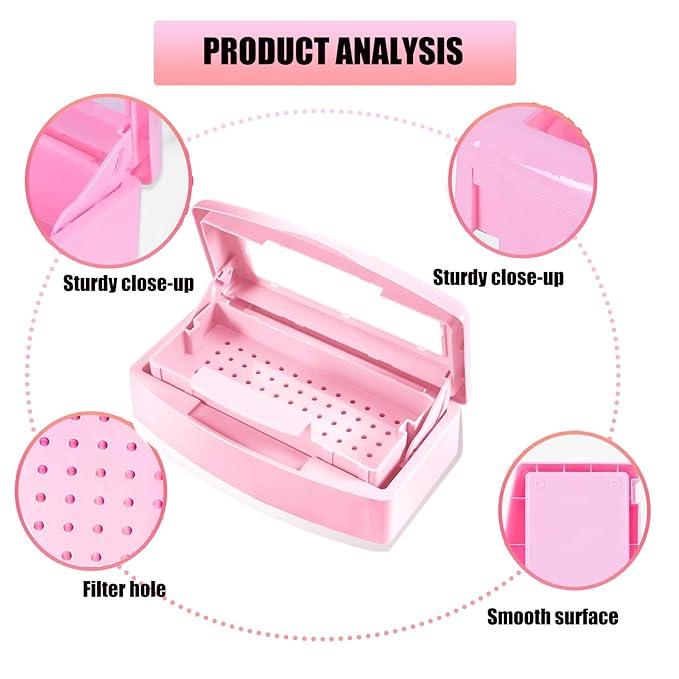 Sterilizer for Nail Tools,Shmian Plastic Soaking Cleaning Sterilization Tray for Tweezers Manicure,Barber,Nail Salon,Clipper Cleaner