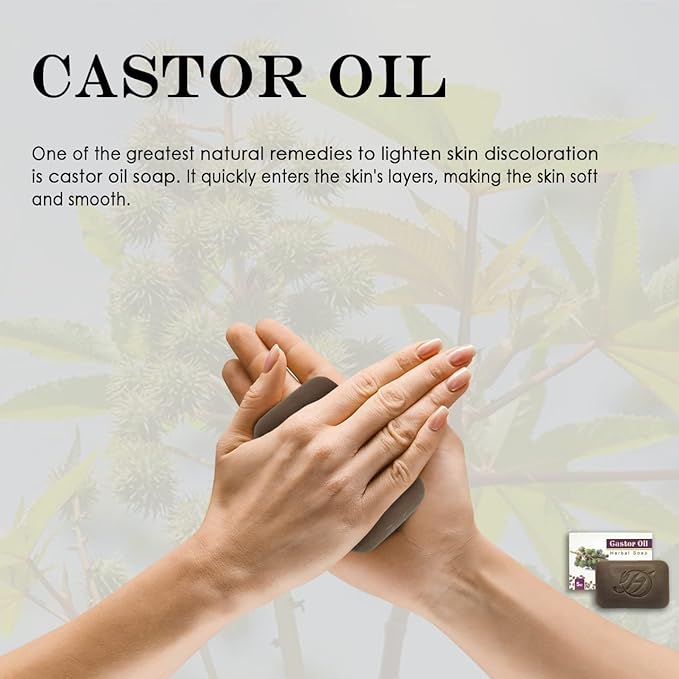 Castor oil Herbal Soap | Pack of 6 of 5oz soap Bar | Ideal for Men and Women, Soothing and Nourishing Soap for Moisturization