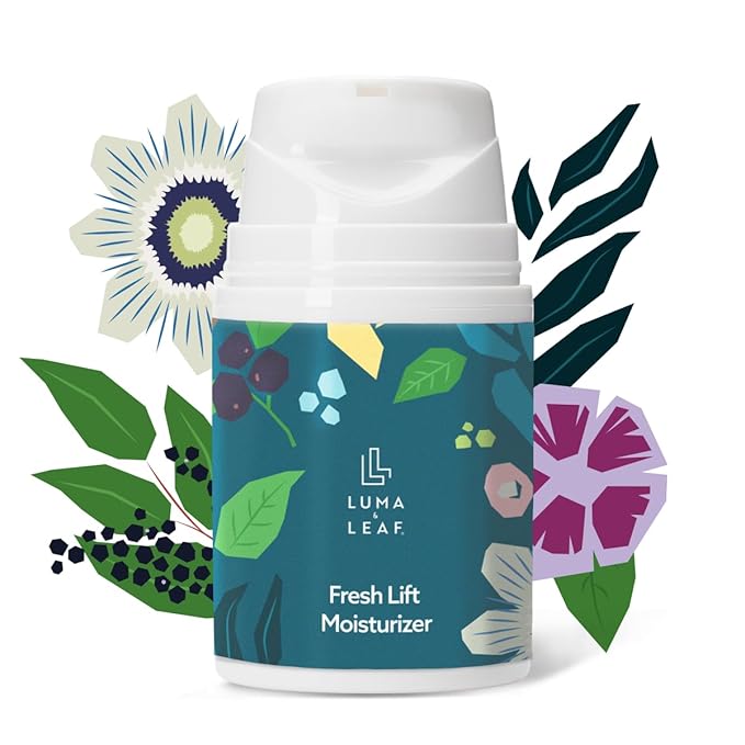 LUMA & LEAF Fresh Lift Facial Moisturizer, 1.7 FL Oz – Anti Aging Face Cream with Hyaluronic Acid & Tetrapeptide, Collagen Booster to Firm, Smooth Wrinkles & Hydrate Sensitive Skin