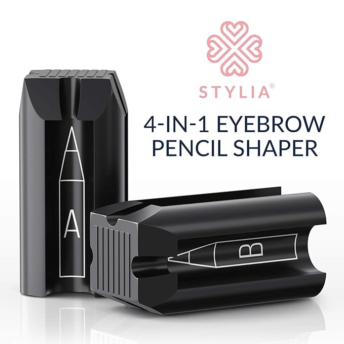 Microblading Supplies 12-PC Black Waterproof Eyebrow Pencil and 4-in-1 Duckbill-Shape Eyebrow Pencil Sharpener Bundle with Blade For Marking, Filling And Outlining, And Permanent Makeup