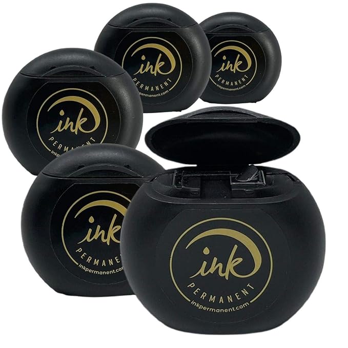 [100 M - 328 Ft] Pack of 5 INK Permanent Pre-Inked Mapping String Eyebrow Tattoo Microblading 20M (Black)