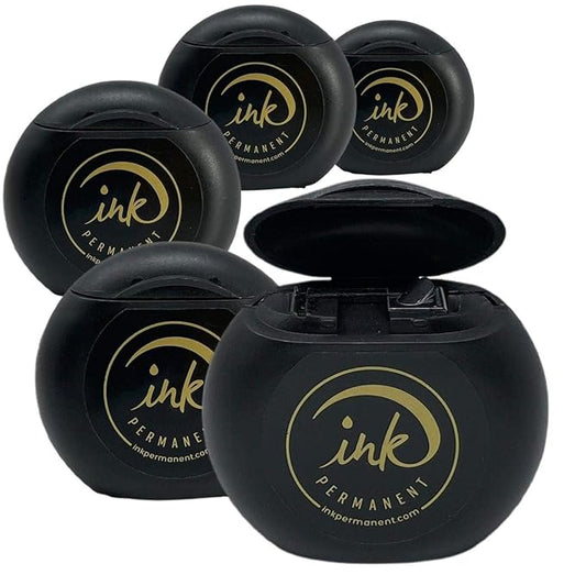 [100 M - 328 Ft] Pack of 5 INK Permanent Pre-Inked Mapping String Eyebrow Tattoo Microblading 20M (Black)