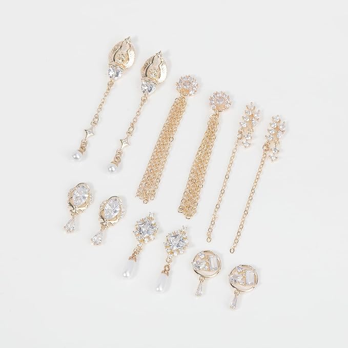 12Pcs Gold Nail Charms Gold Rhinestones for Nails Gold Charms for Nails Shiny Nail Crystal Nail Art Charms Gems Jewelry Nail Diamond Rhinestone Charms for Girls Woman Craft DIY Nail Art Decoration