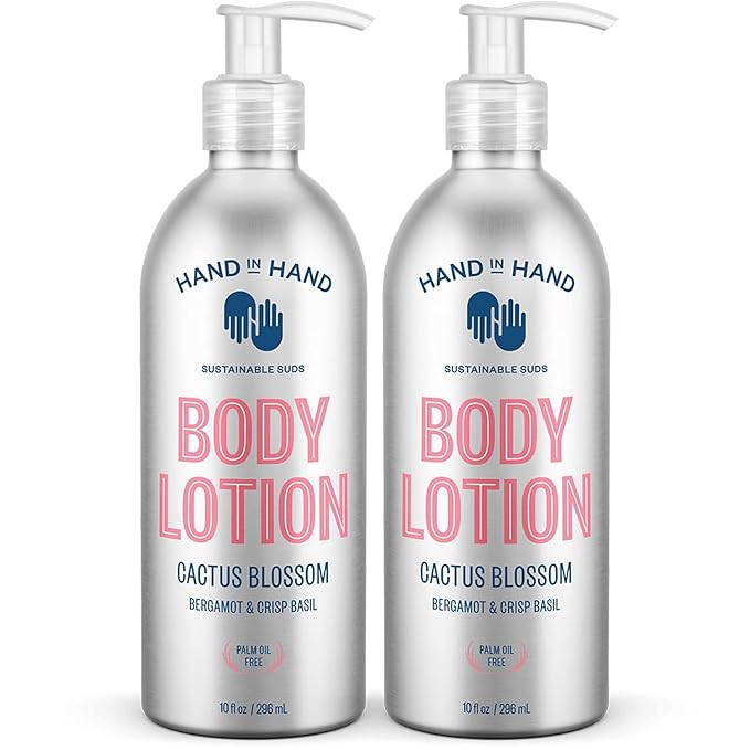 Hand in Hand Moisturizing Bundle, Body Lotion 10 FL Oz. (2 Pack), with Sugar Scrub 9 Oz. (Single), Cactus Blossom Scent