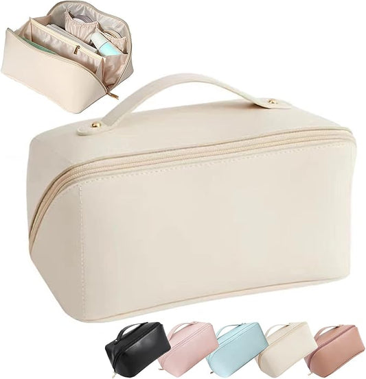 Travel Cosmetic Bag - Multifunctional Makeup Bag for Easy Access, Waterproof, Large-capacity, with Handle and Divider