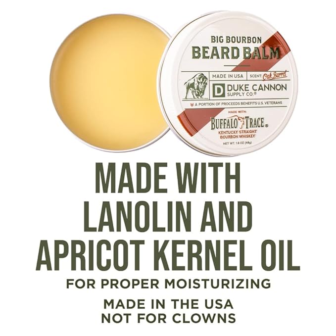 Duke Cannon Supply Co. Big Bourbon Beard Care Collection Gift Bundle (3 Piece Set) - Beard Wash, Balm and Oil (Oak Barrel Scent)