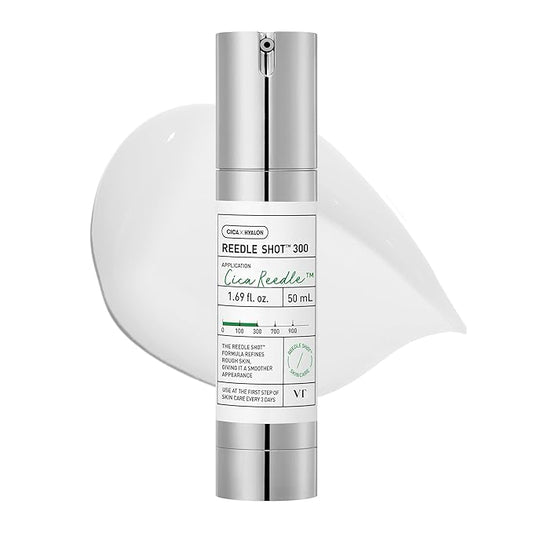 VT COSMETICS CICA Reedle Shot 300, Advanced Night Exosome, Microneedling Serum, Centella Asiatica, Hyaluronic Acid, Propolis, Soft Skin, Regeneration, Glass Skin, Korean Skin Booster 1.69Fl Oz (50ml)