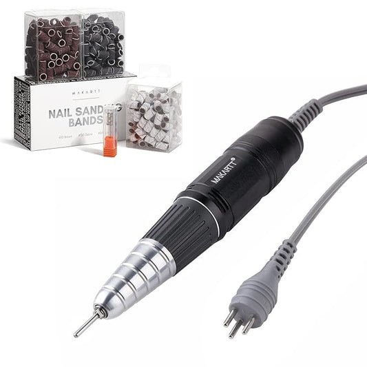 Makartt Nail Drill Handpiece for Up200 Machine Bundle With #80#150#240 Grits Nail Drill Bits Sanding Bands
