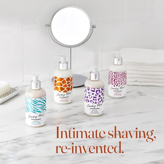 Coochy Plus Intimate Shaving Cream MOISTURIZING Plus CITRUS ELIXIR For Pubic, Bikini Line, Armpit - Rash-Free With Patent-Pending Formula–Prevents Razor Burns & Bumps, In-Grown Hairs, Itchiness 3 Pack